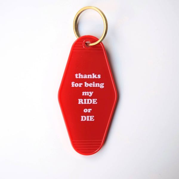 THANKS FOR BEING MY RIDE OR DIE Keychain (RED) - Shark In Stilettos